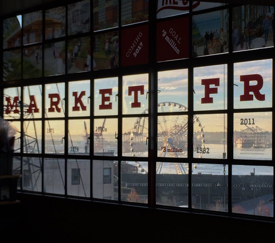 Pike place's market front addition, when it was under construction.