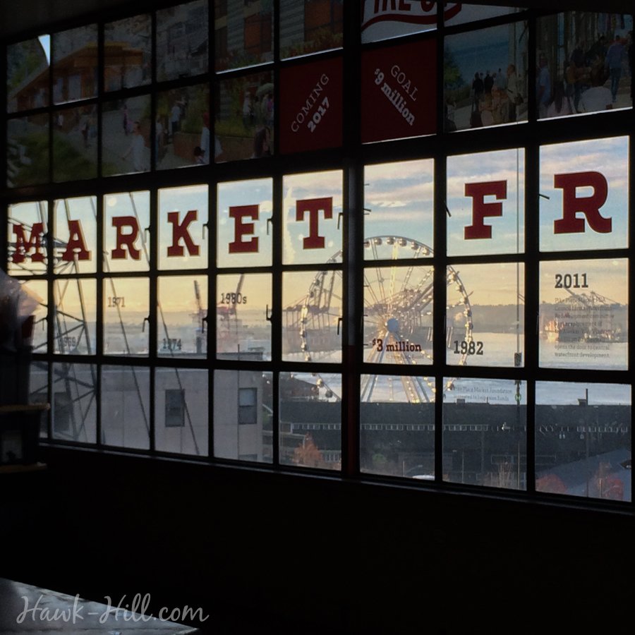 The view from pike place market- no filter, that's just morning over the puget sound