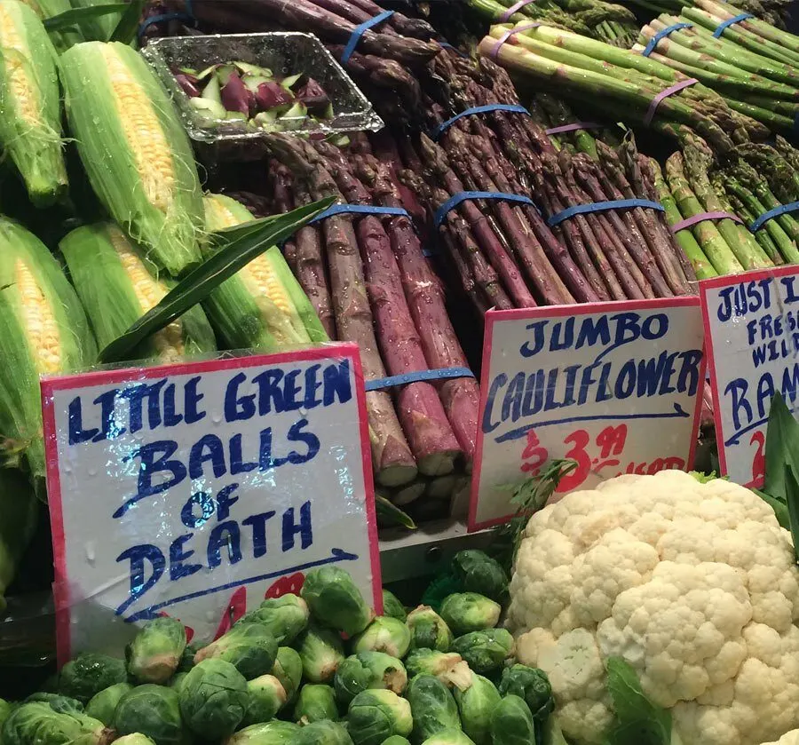 Brussel sprouts at pike place market