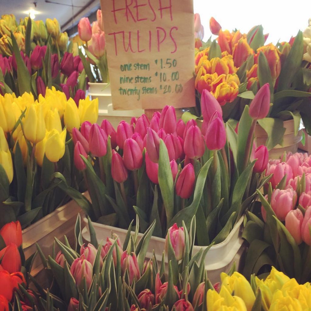 Tulips at pike place market