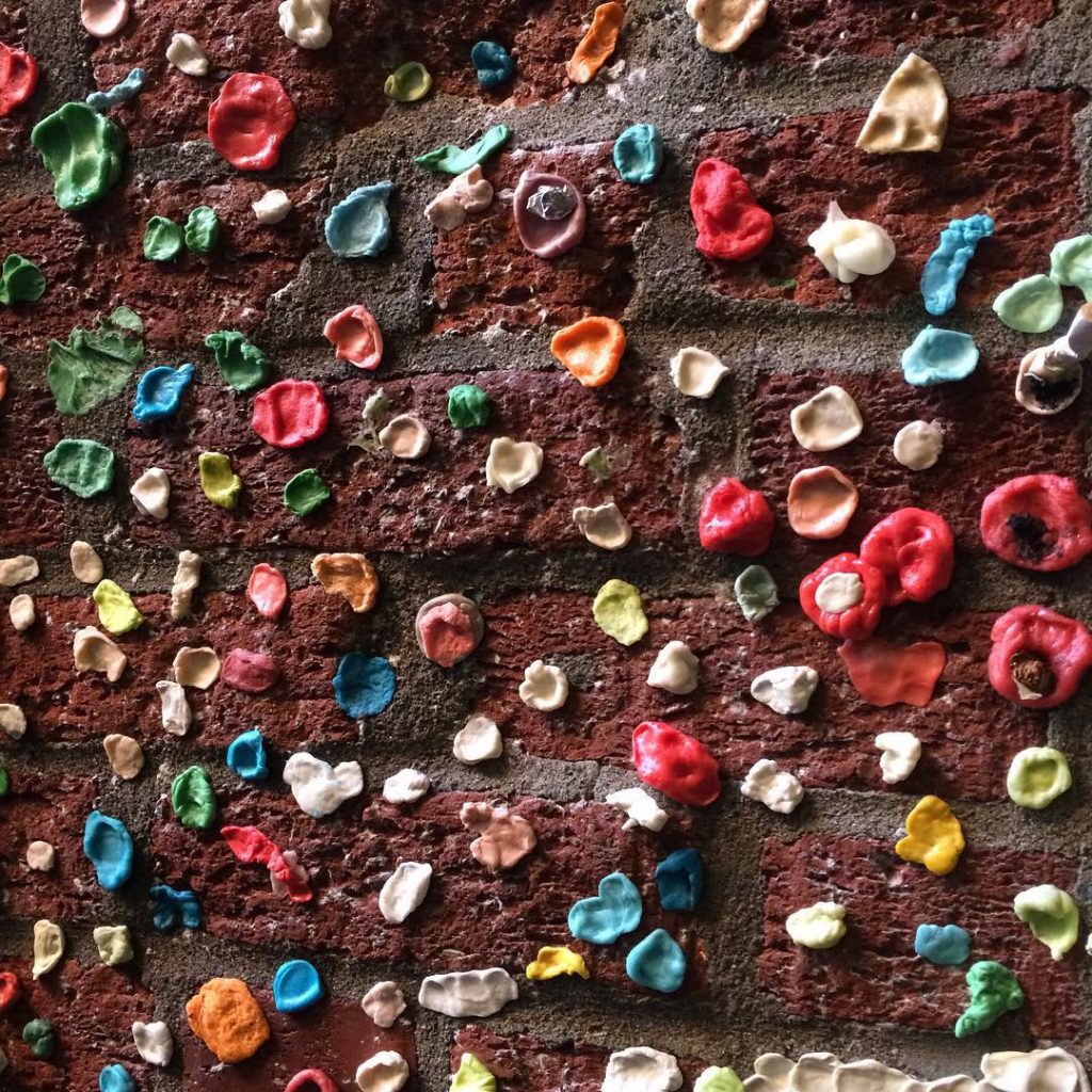 Pike place's iconic gum wall regenerating after its annual cleaning