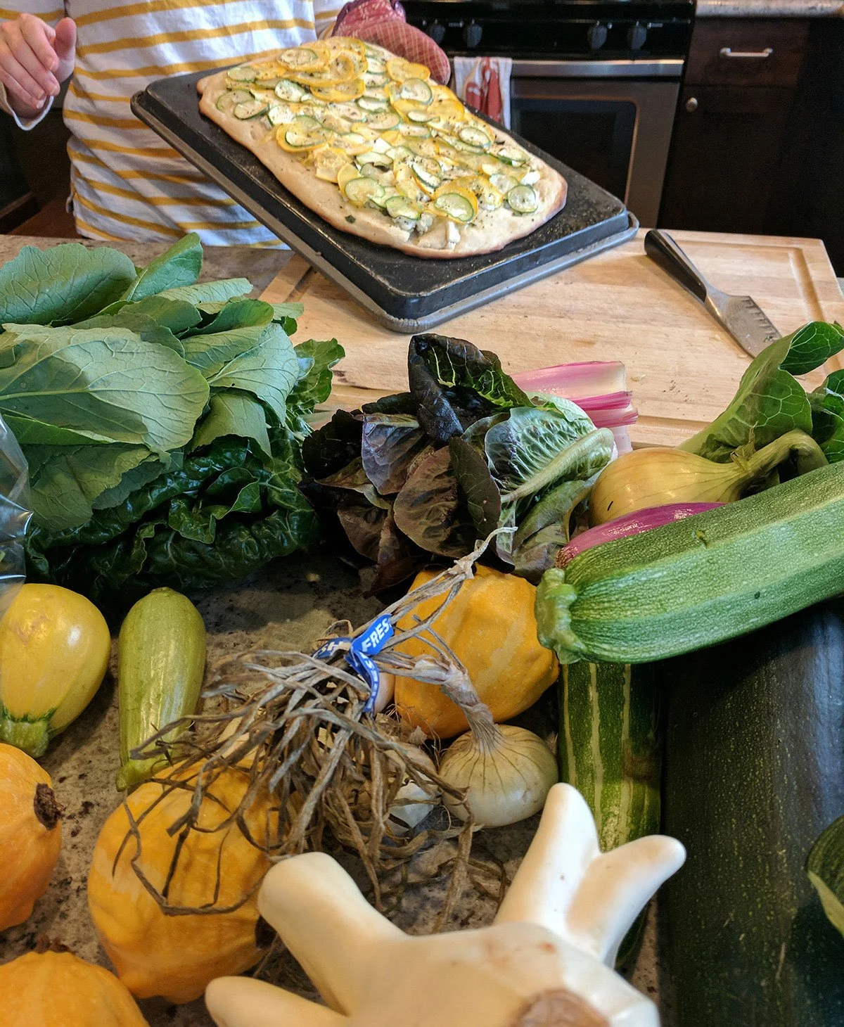 As a lifeline gardener trapped in urban seattle and travel destinations, seeing the bounty of a late summer home garden produce does my heart good.
