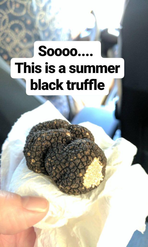 Cooking with fresh truffles in tuscany.