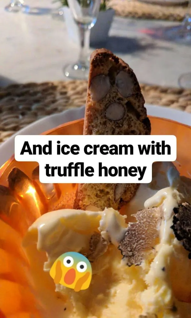 Food made with fresh truffles in italy.