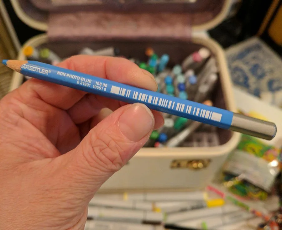 My favorite non-photo blue pencil never smears and always erases clean