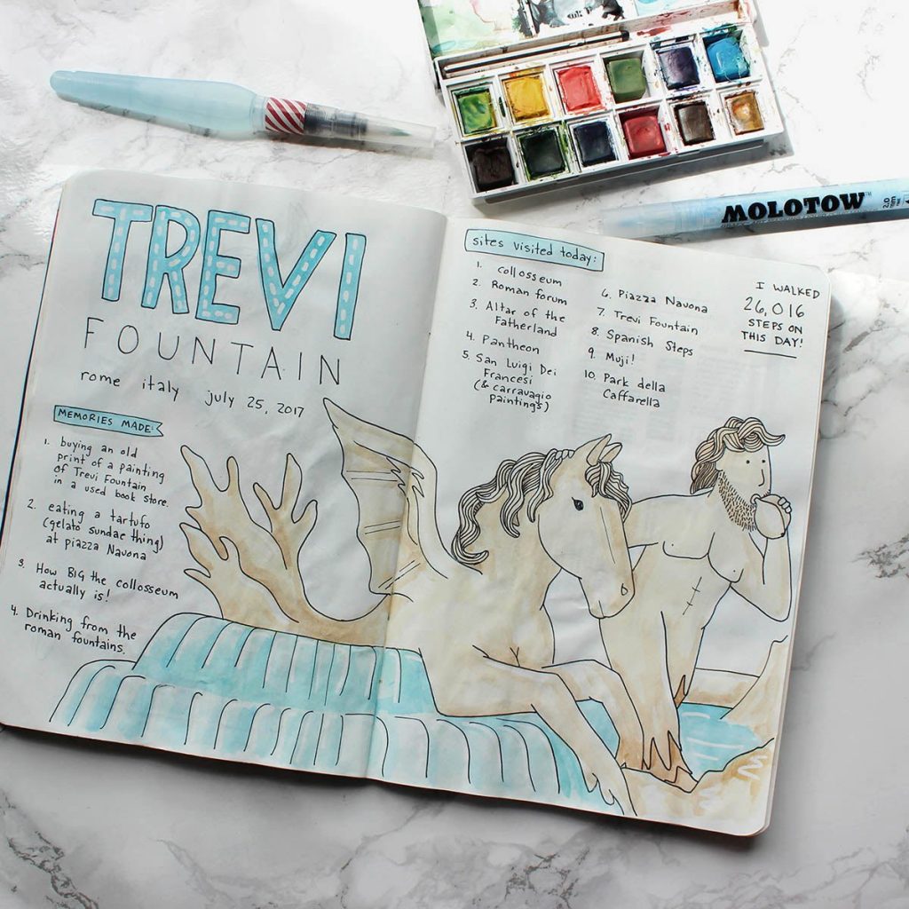 Lb trevi fountain rome art journal0574