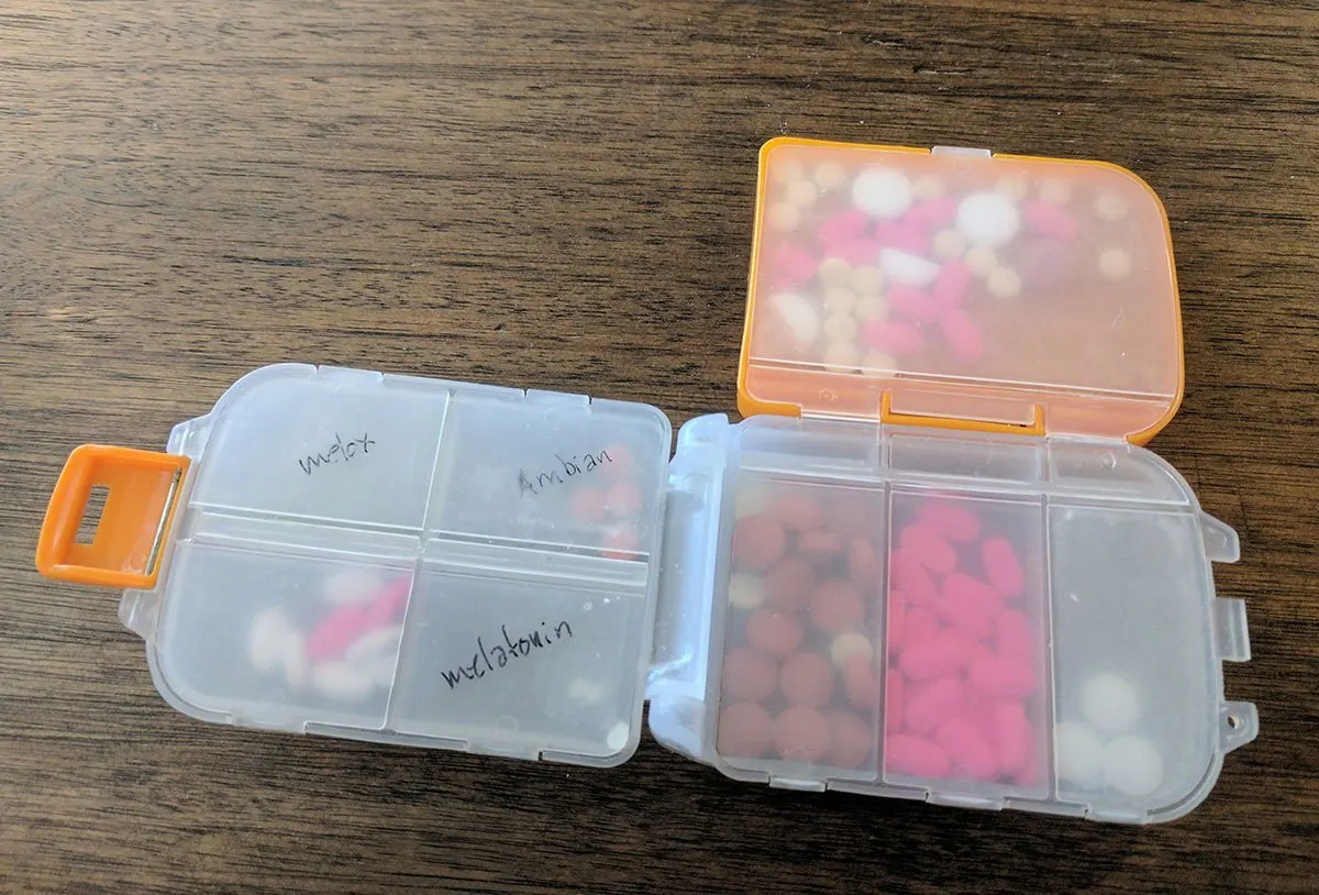 Travel solo packing medication