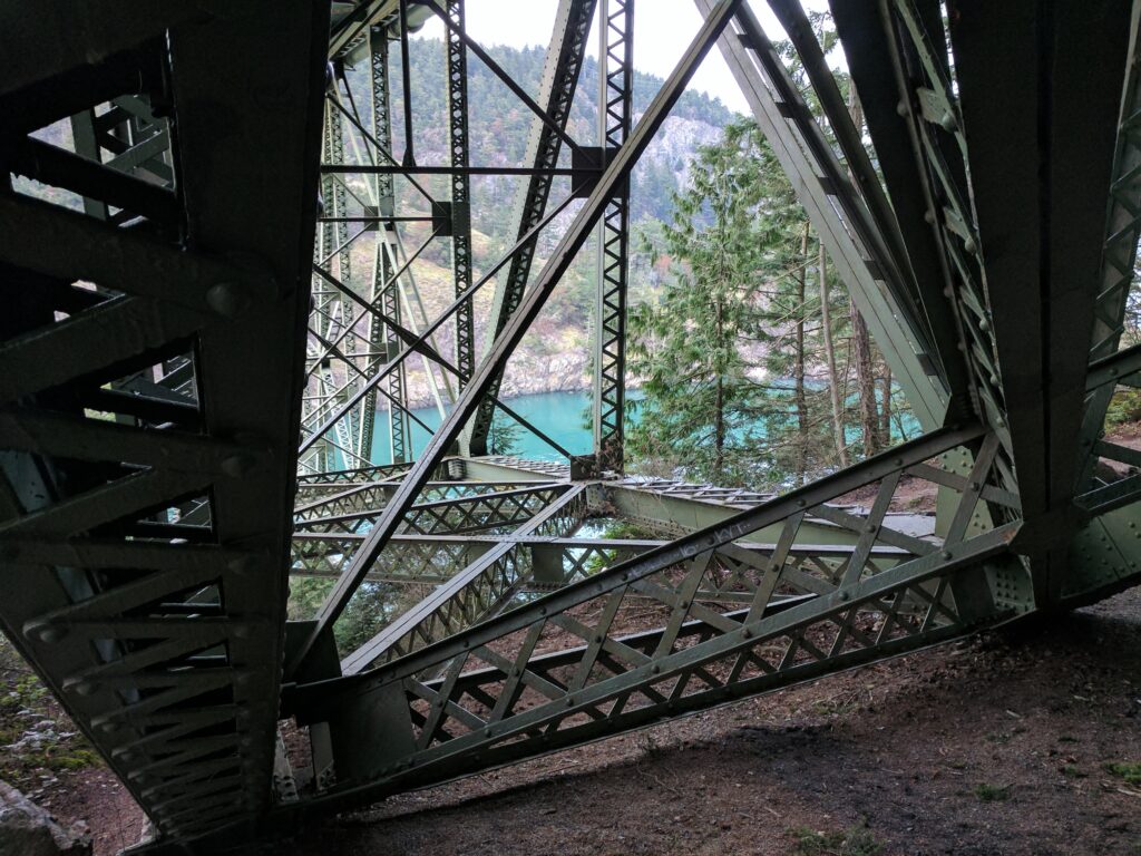 The underside of deception pass bridge