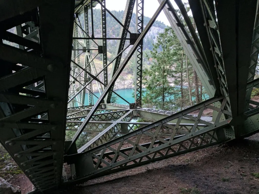 The underside of deception pass bridge