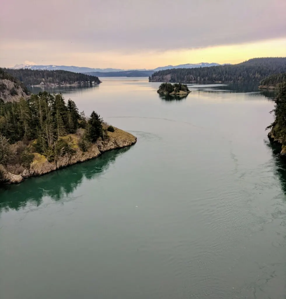 View from deception pass bridge on whidbey island
