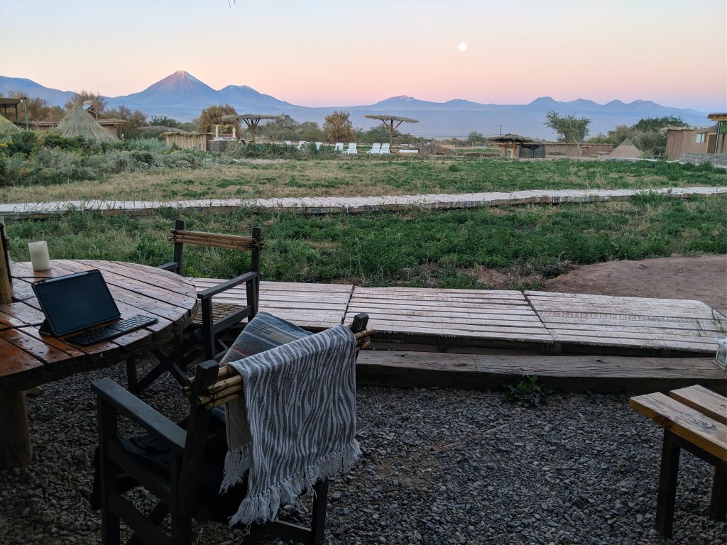 My workspace as a digital nomad in the atacama desert.