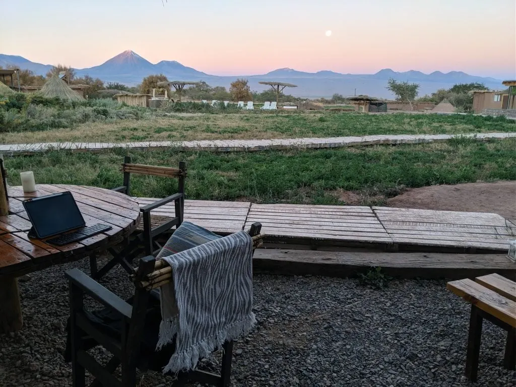 My workspace as a digital nomad in the atacama desert.