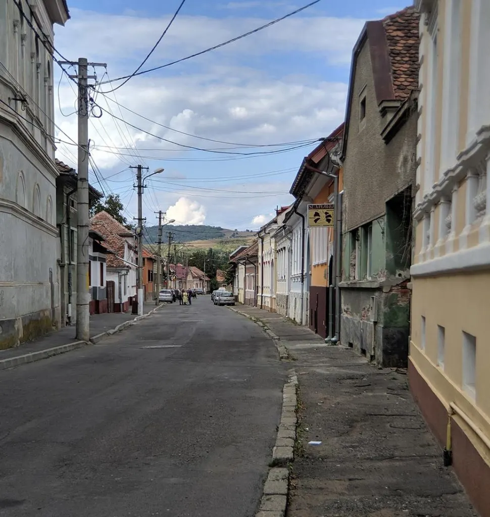 A street view in the town of fagaras romania