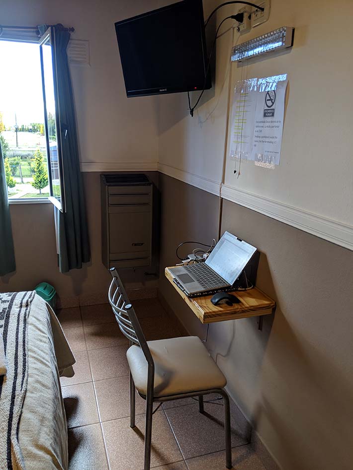Remote digital nomad office in office in argentina