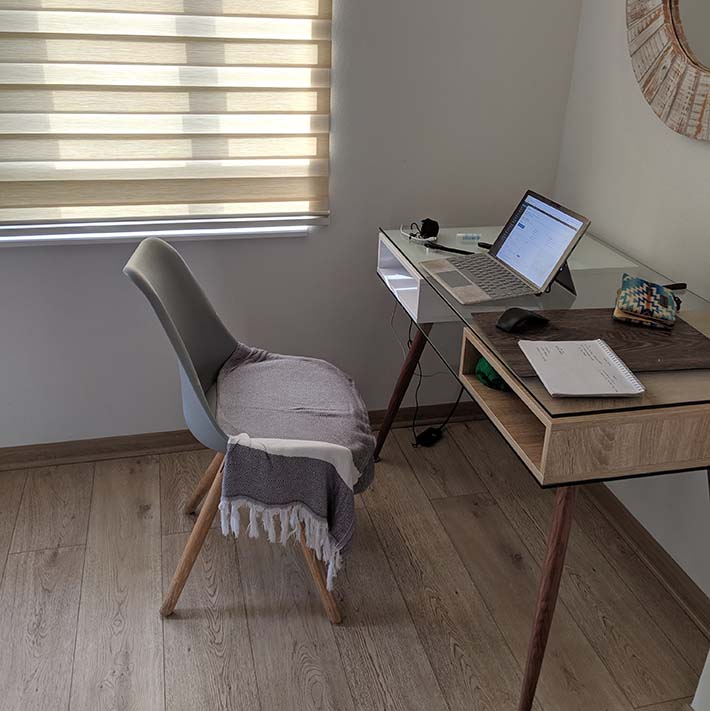 Remote digital nomad office in office in chile