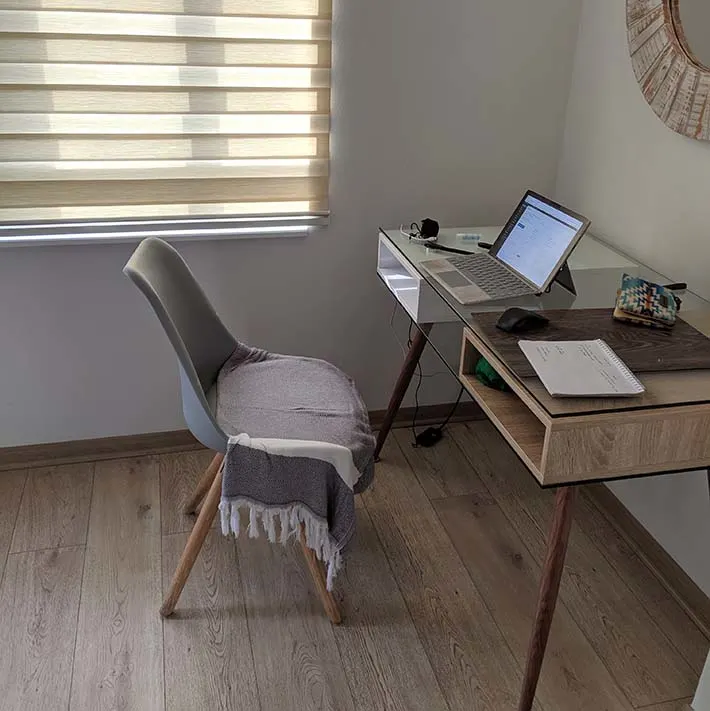Remote digital nomad office in office in chile