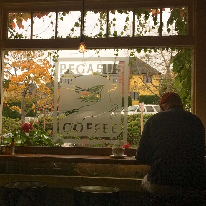 Pegasus coffee is an iconic coffee shop in winslow on bainbridge island