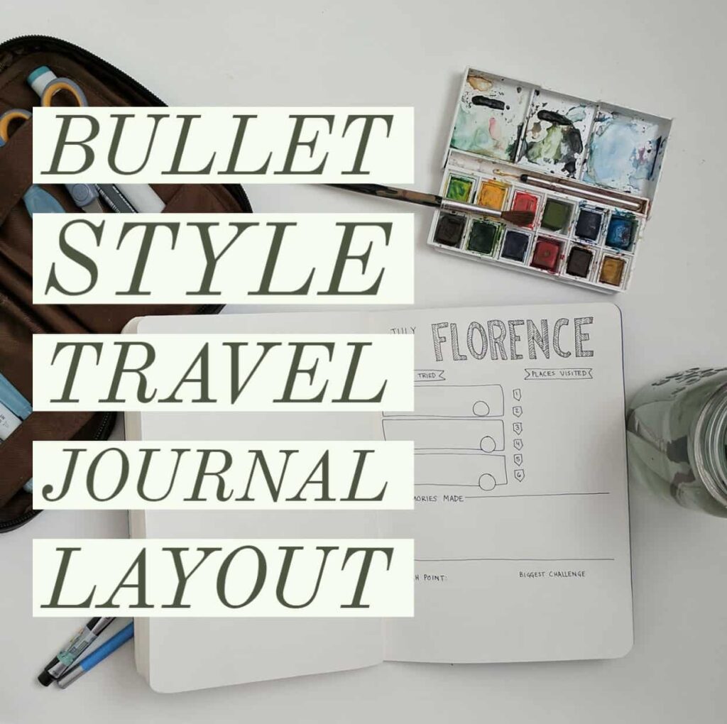 How to make a bullet journal style travel journal layout - free printable