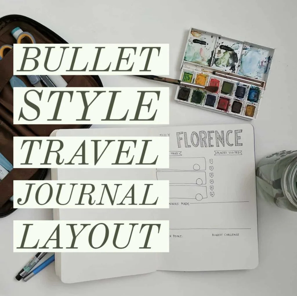 How to make a bullet journal style travel journal layout - free printable