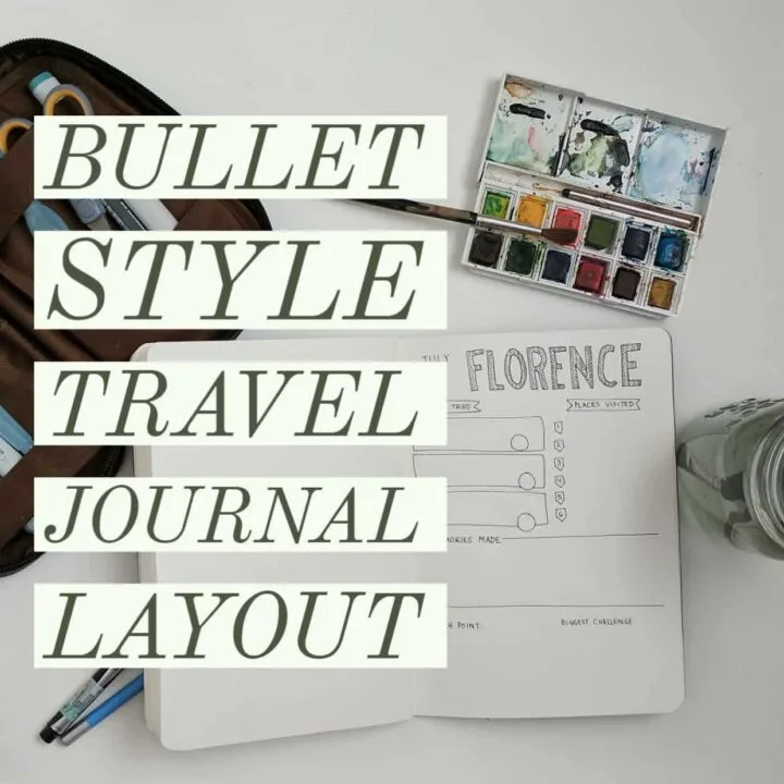 How to make a bullet journal style travel journal layout - free printable
