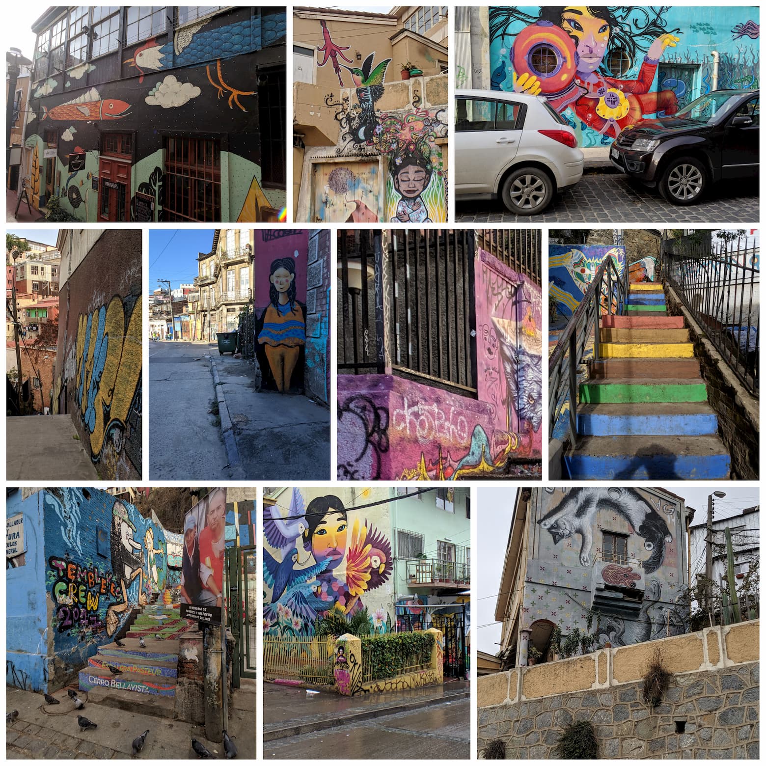 Street art in valparaiso, chile