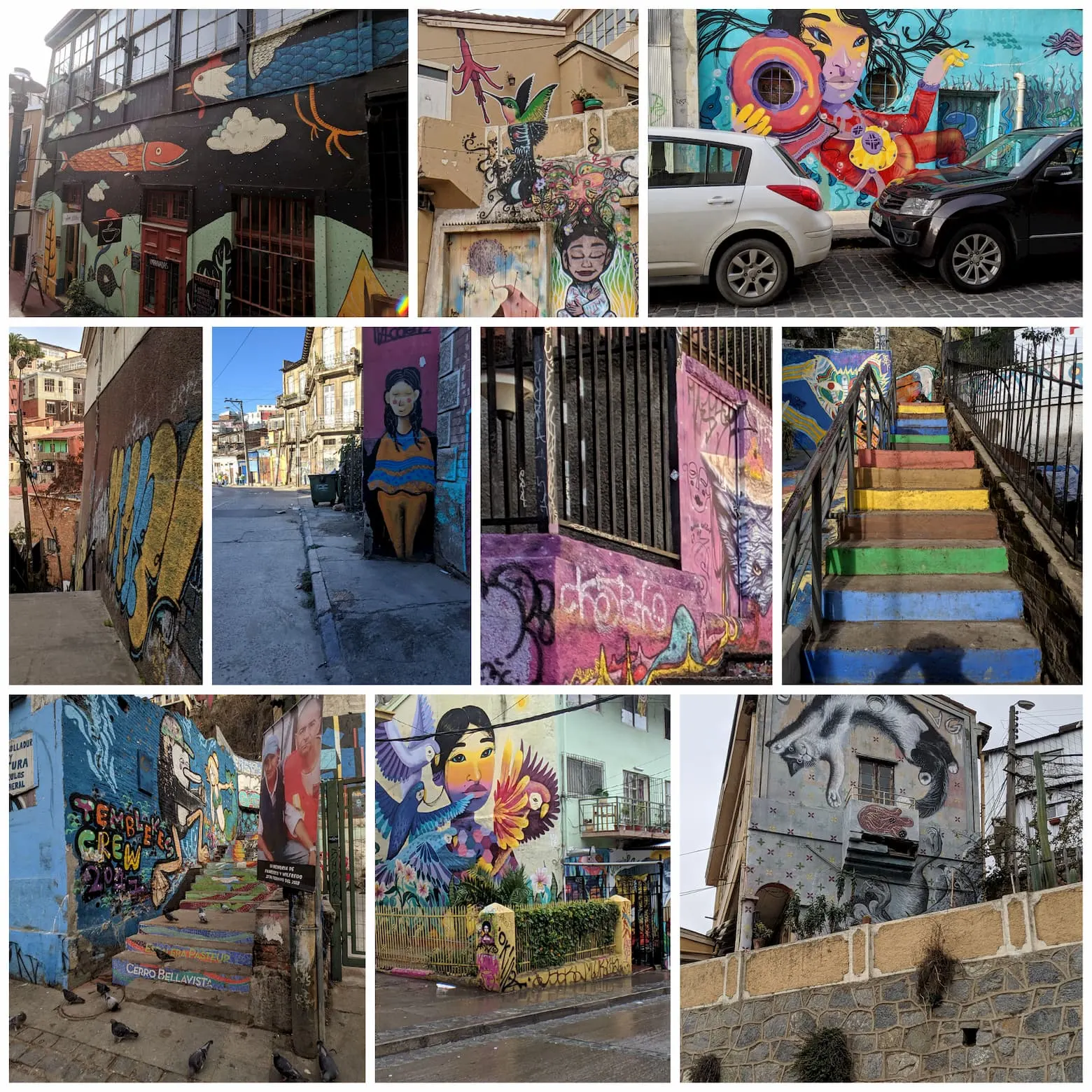 Street art in valparaiso, chile