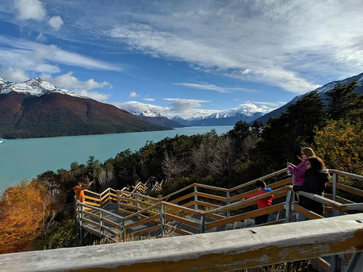 Walkways at perito moreno glacier