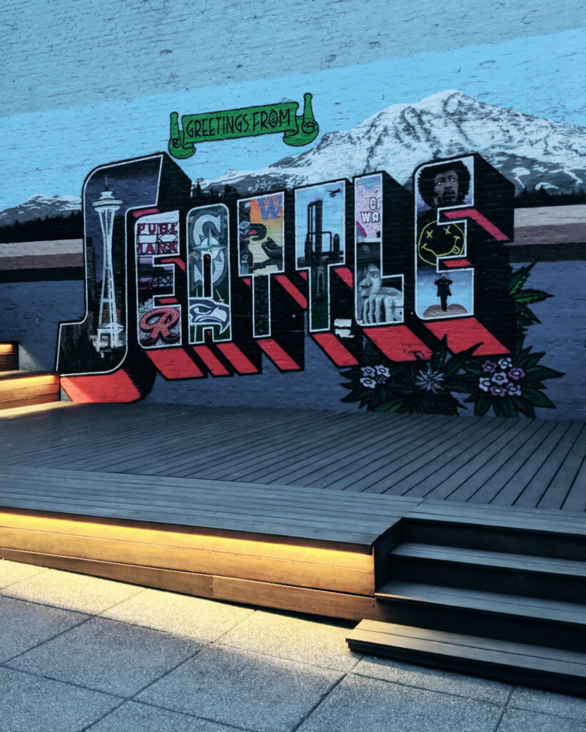Greetings from seattle mural.