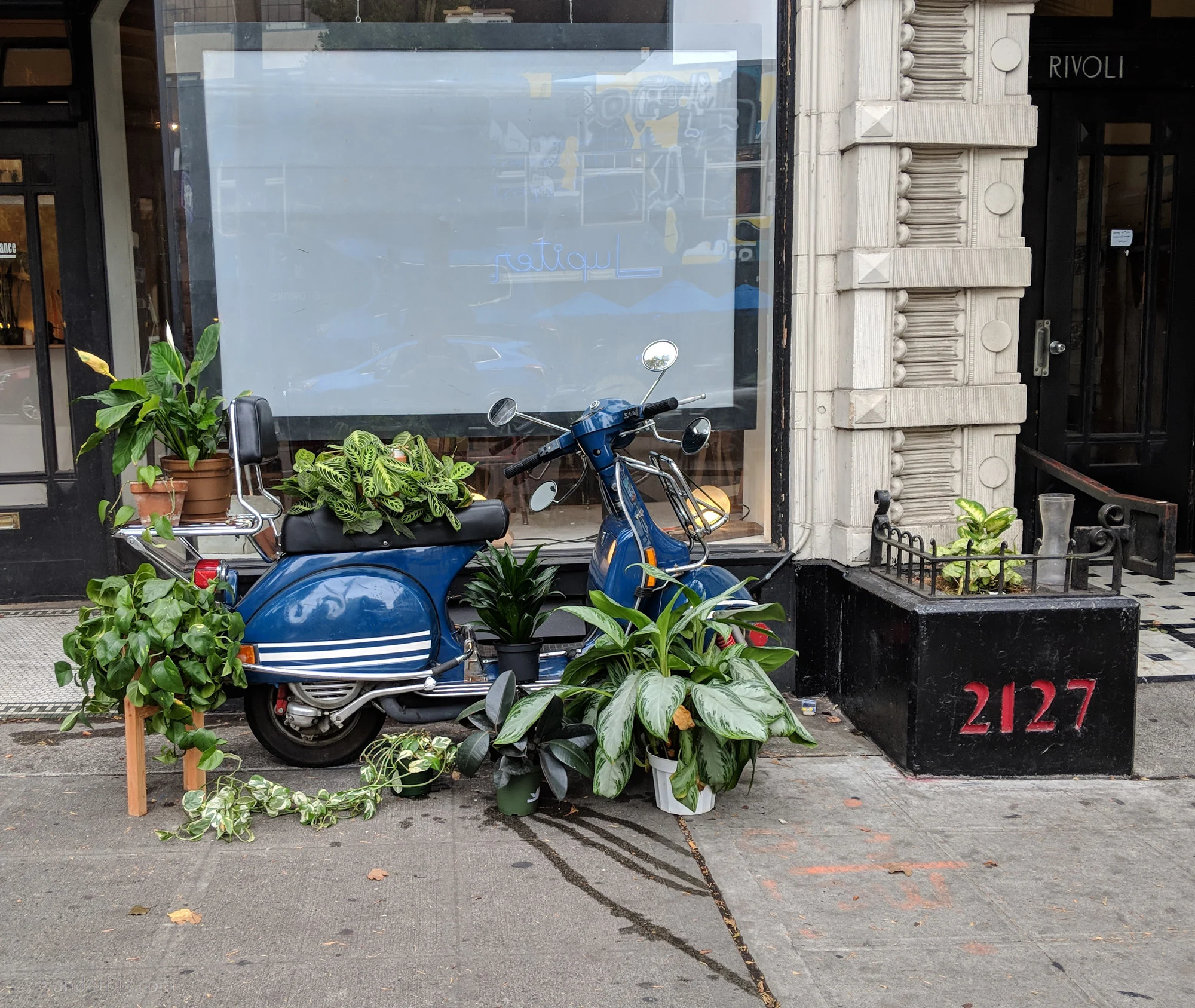 Pop up art on second avenue, along the path.