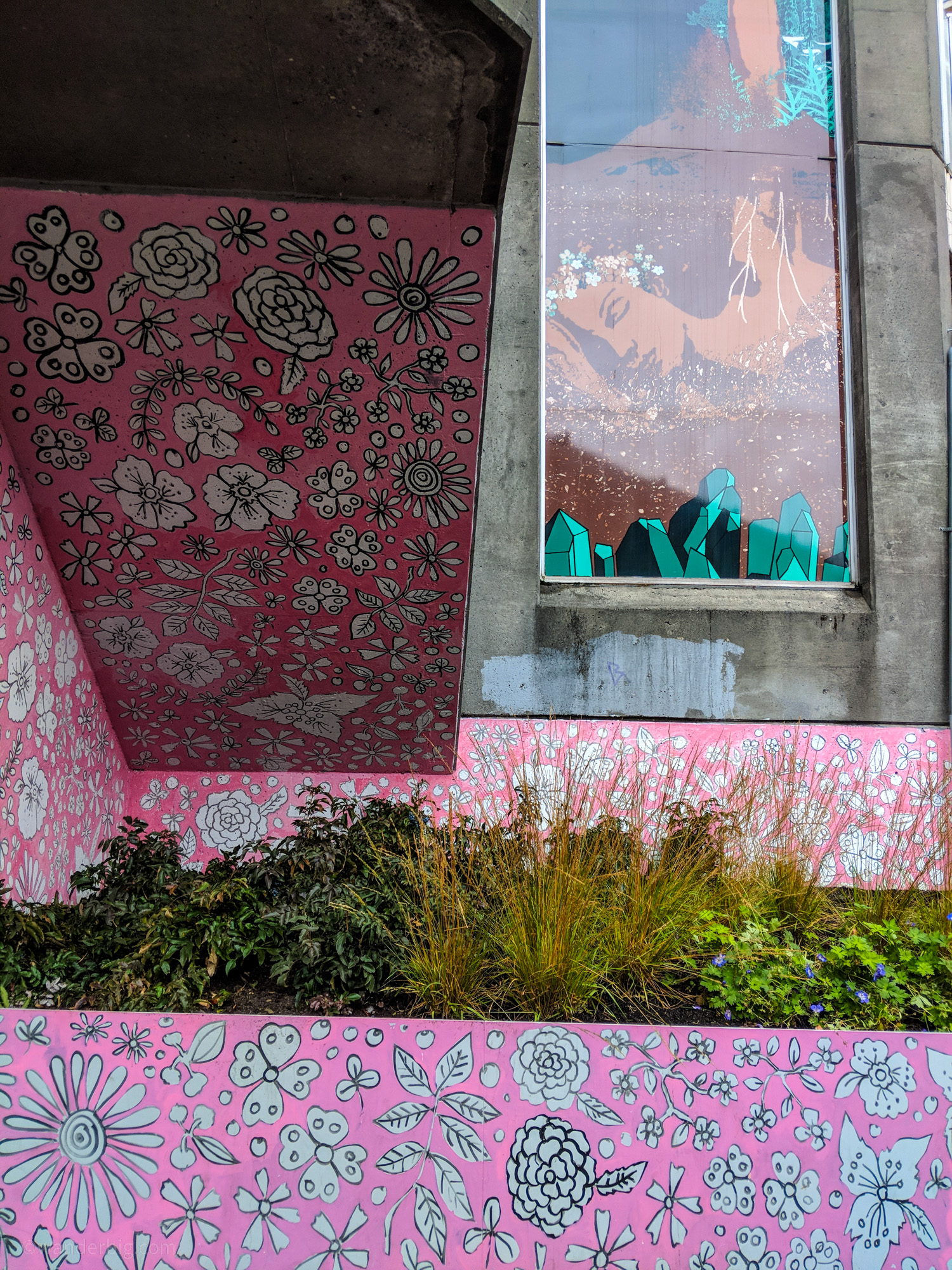 A staircase mural in pike place market