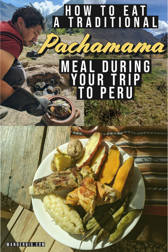 A graphic showing a pachamama meal in peru.