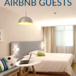 A airbnb apartment with simple furnishings and the text how to get long term airbnb guests.