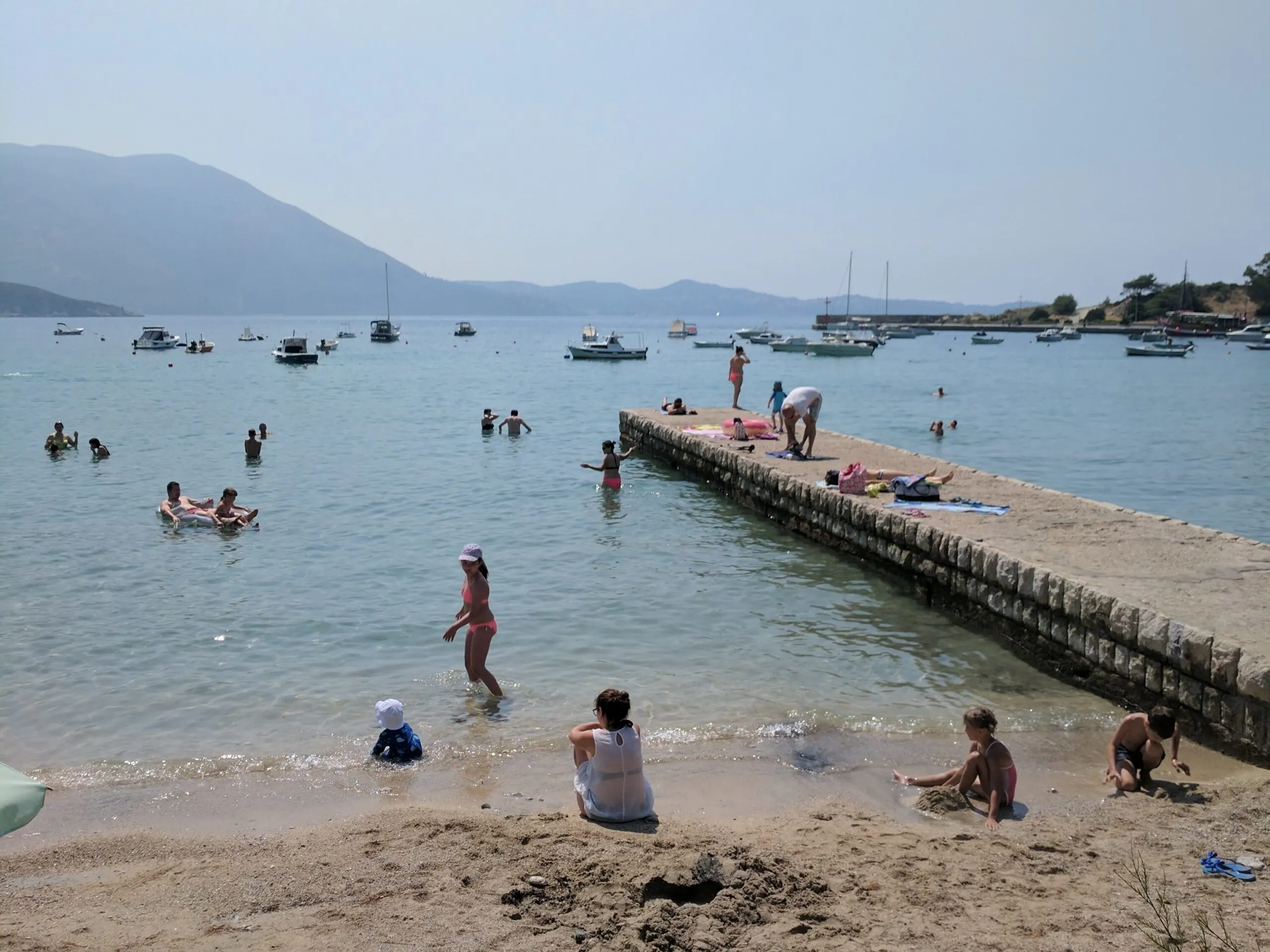 Beachgoers in croatia.