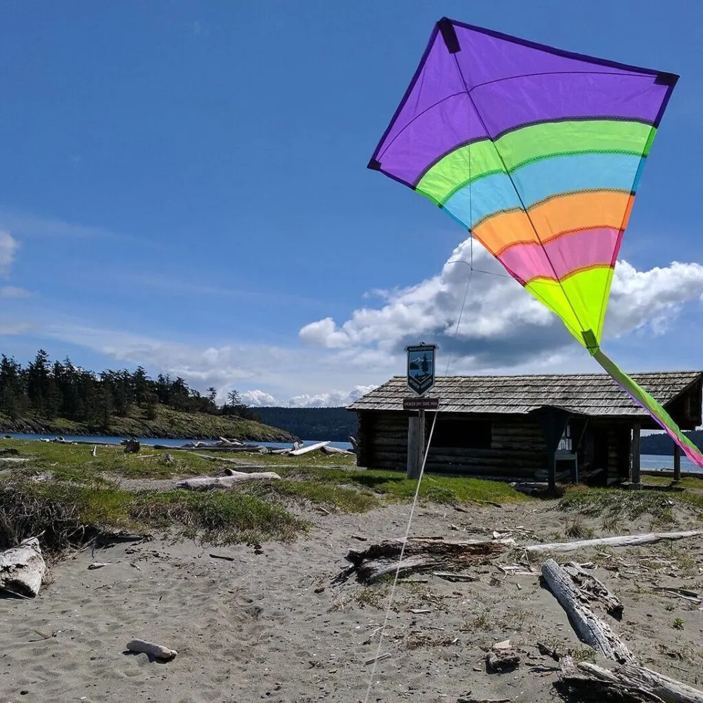 A kite flying on lopez island