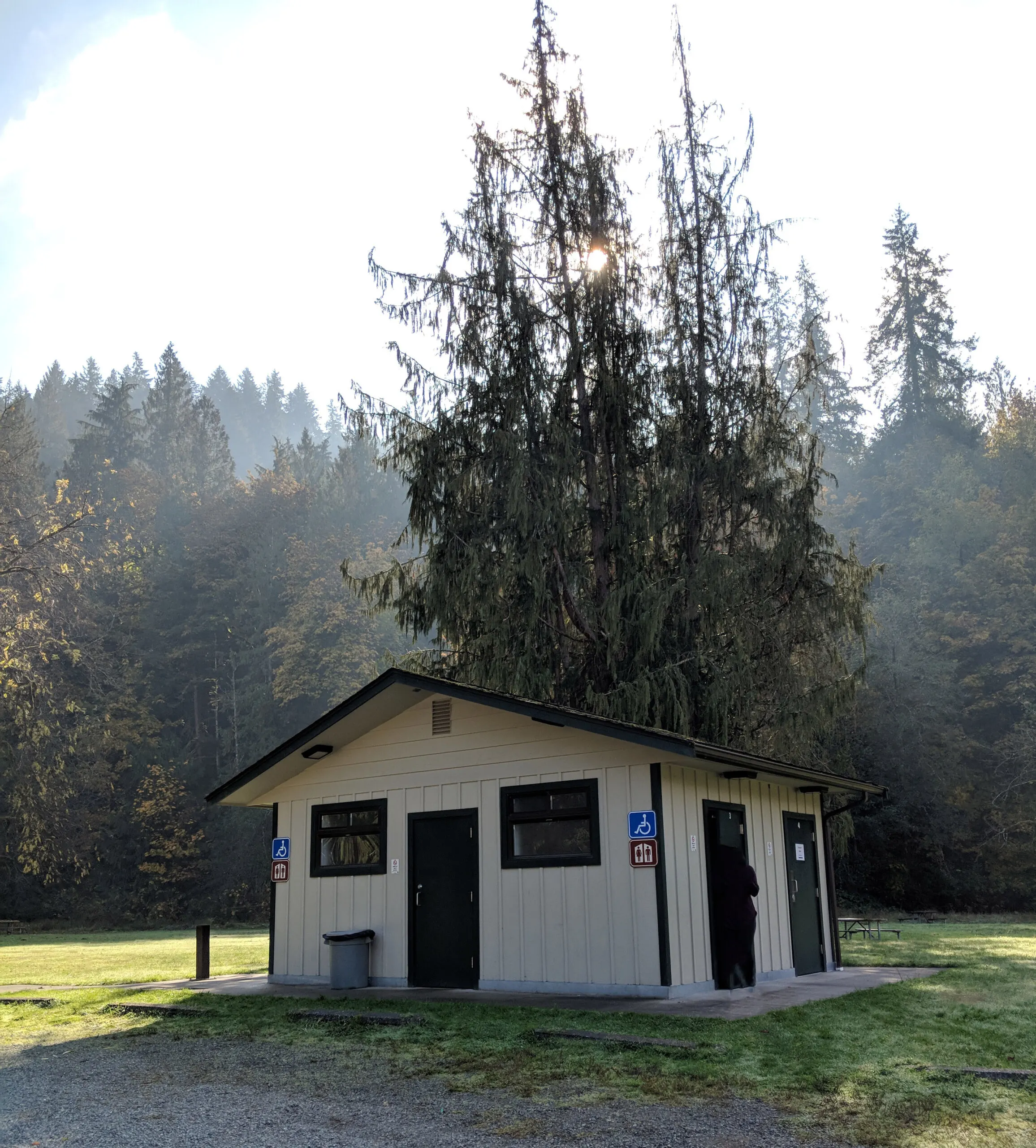 The restroom facilities at flaming geysers state park.