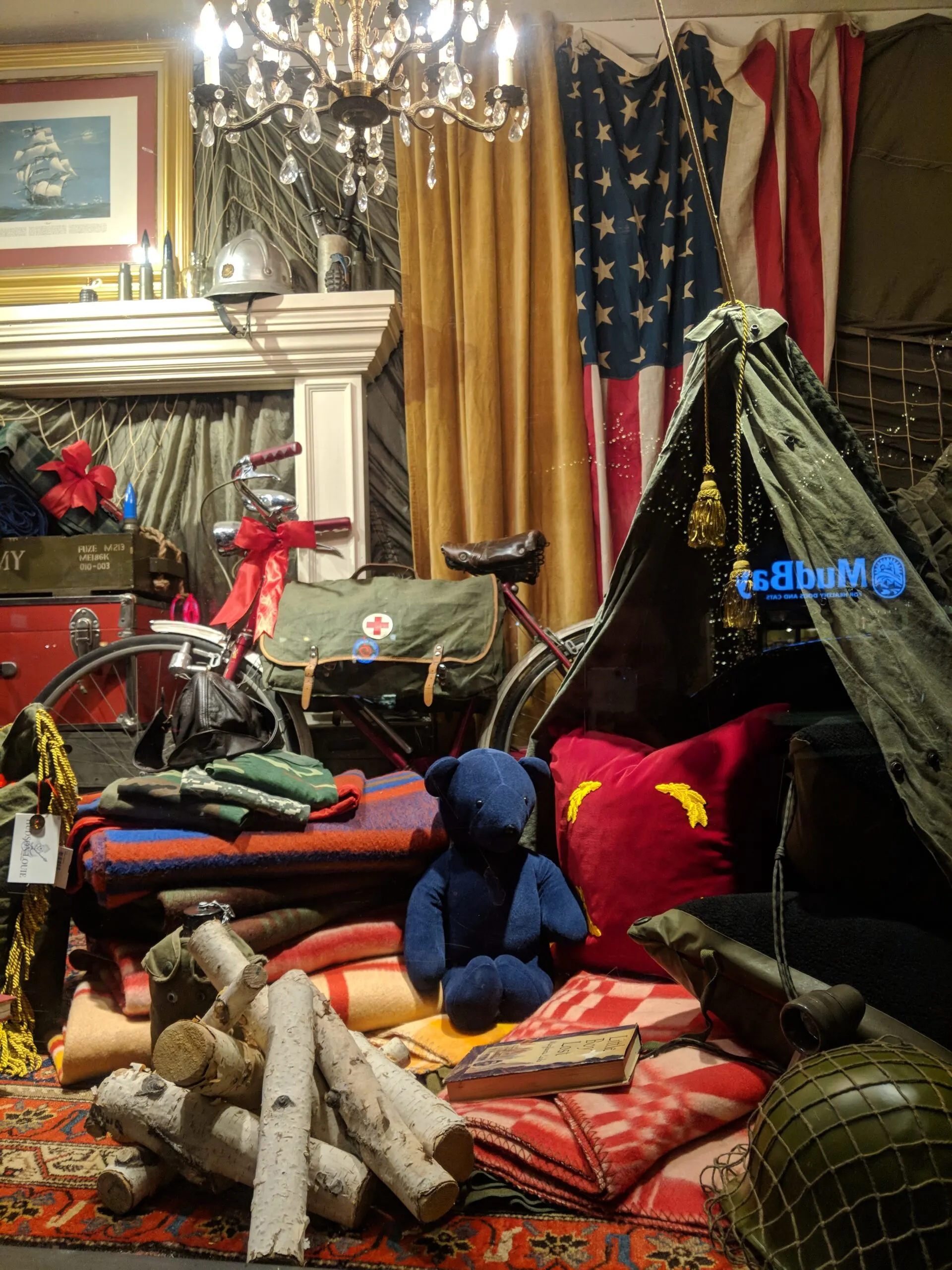 A christmas window display in seattle.