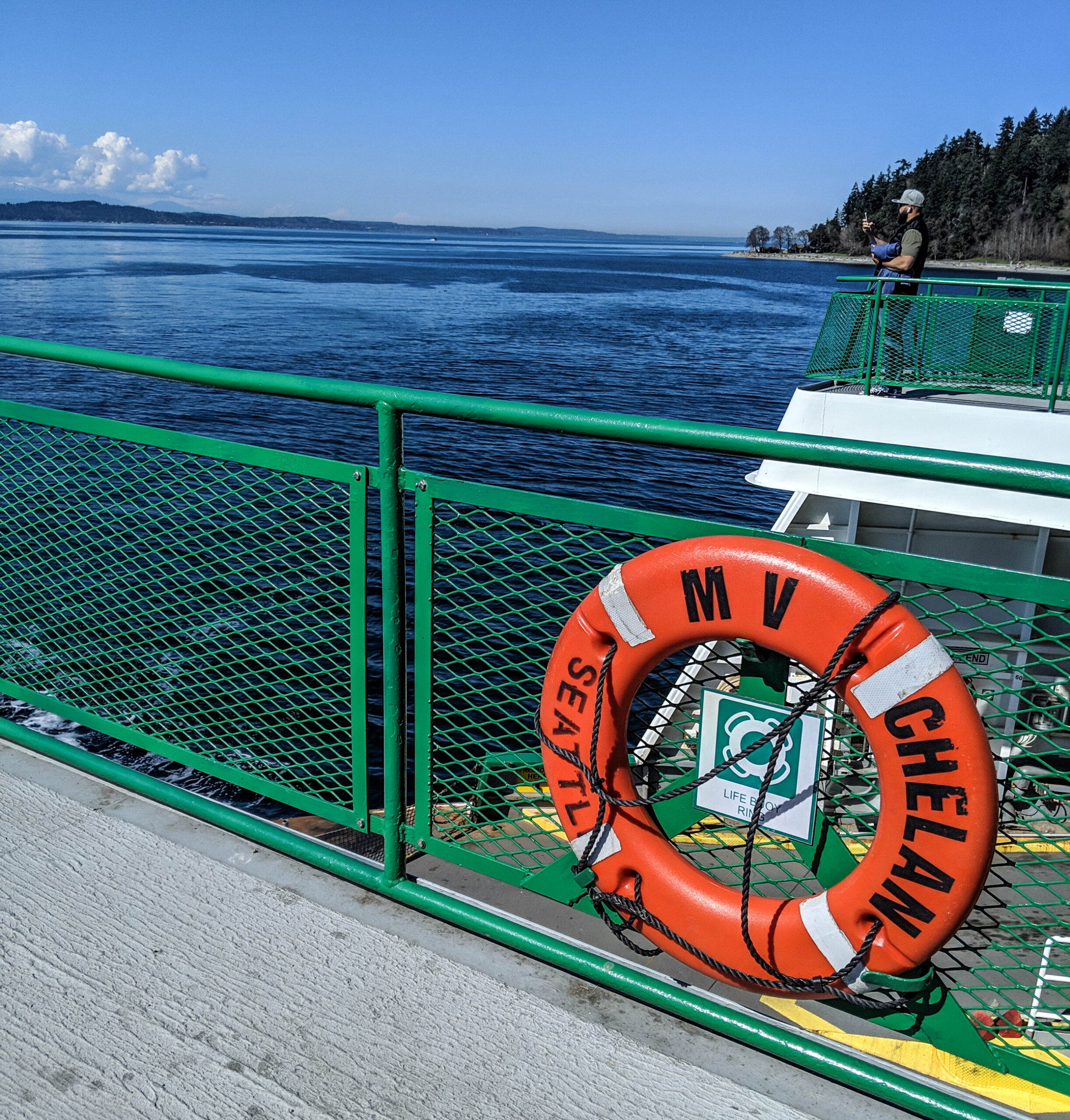Upper deck of washington state ferry chelan.