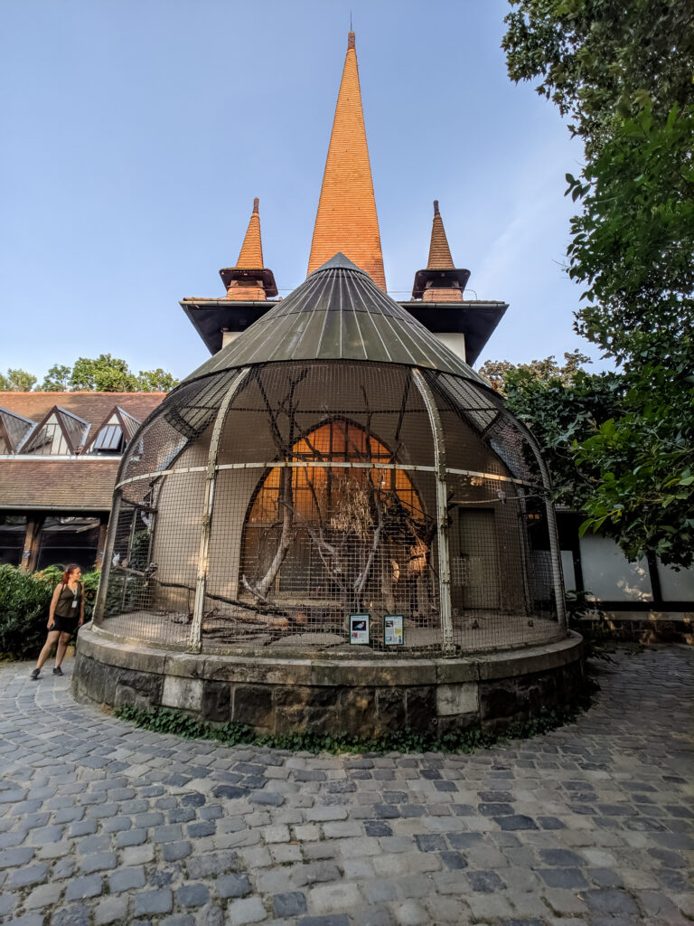Aviary at at budapest zoo.