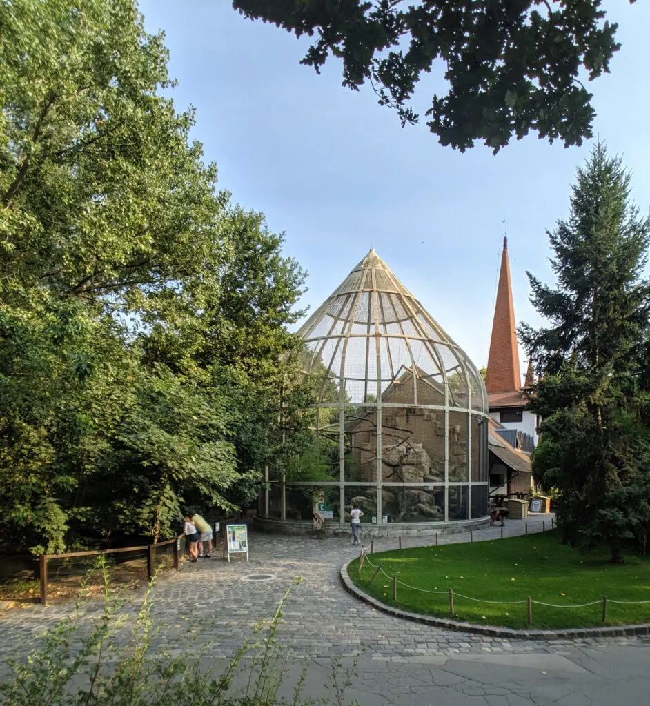 Aviary at at budapest zoo.