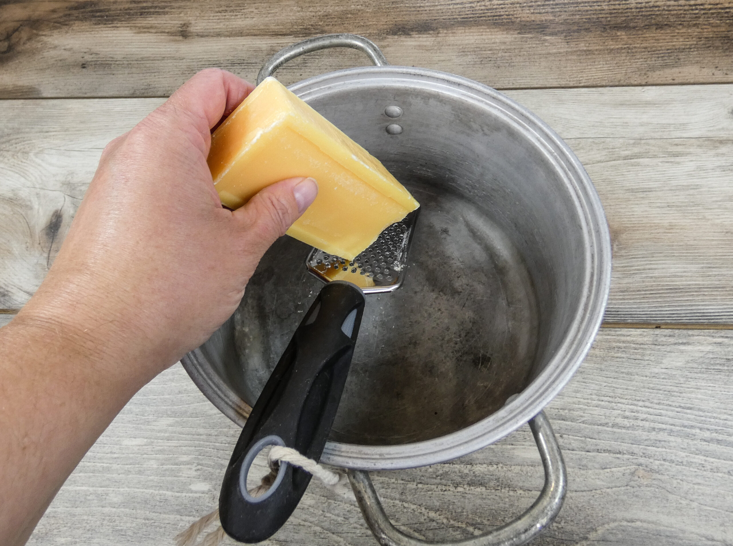 Great your laundry detergent bar soap on a cheese grater.