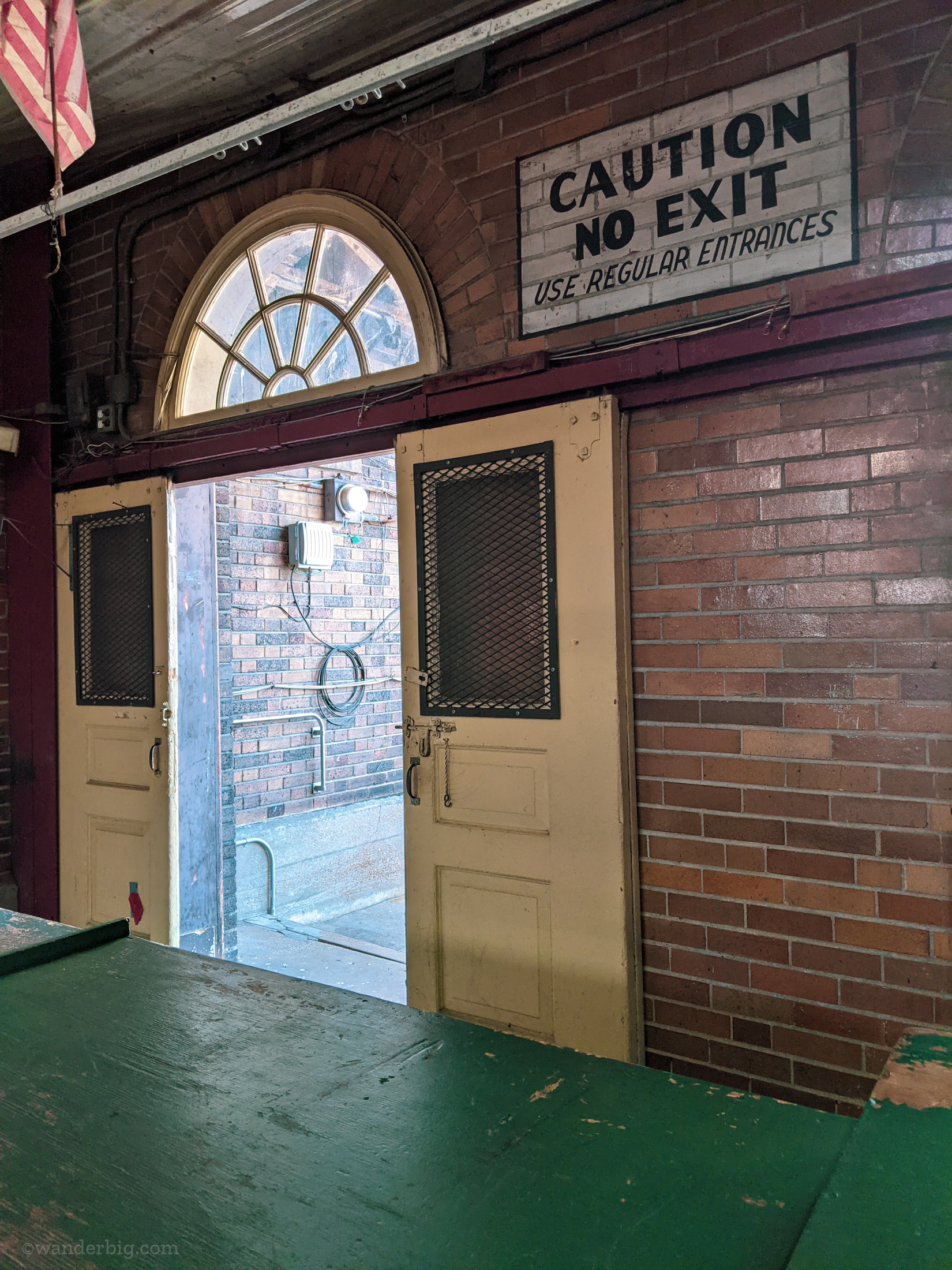 Soulard market in saint louis, missouri, painted brick wall.