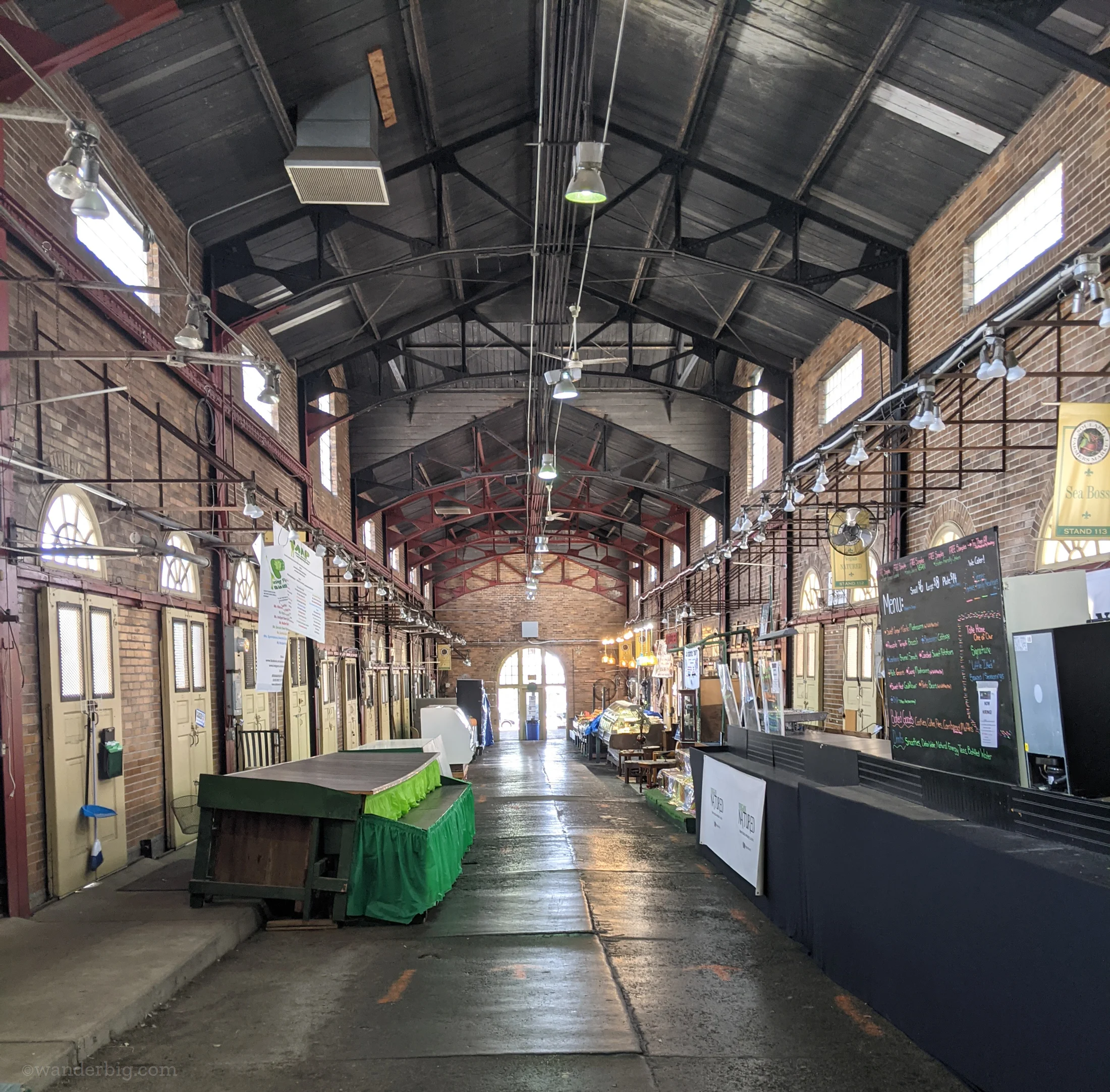 Soulard market's vendors hall, empty on a friday afternoon.