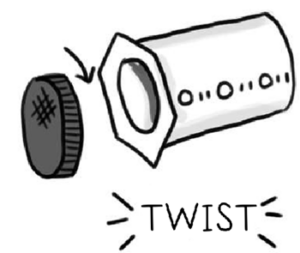 The twisting onto an coffee press with the caption twist.