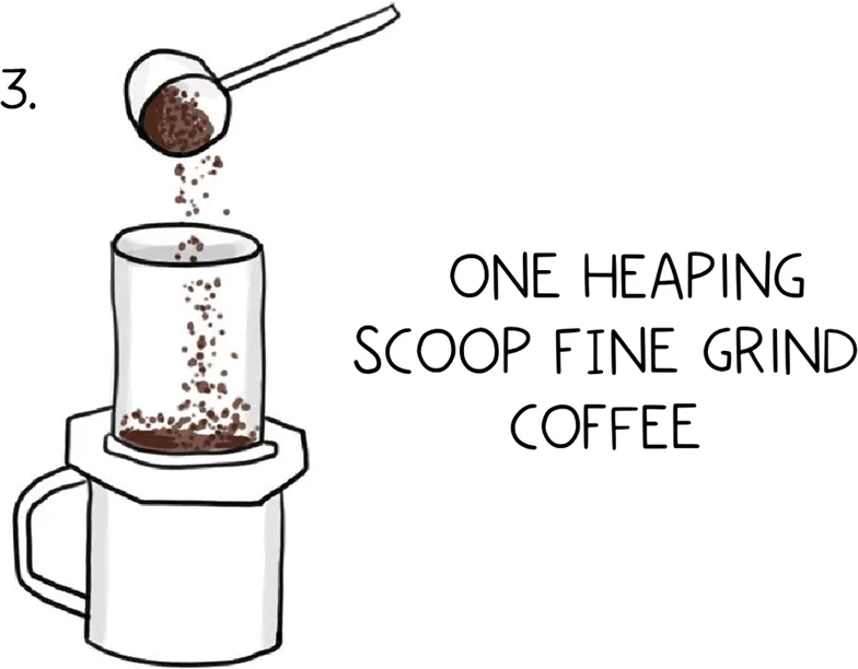 Scooping coffee into aeropress.