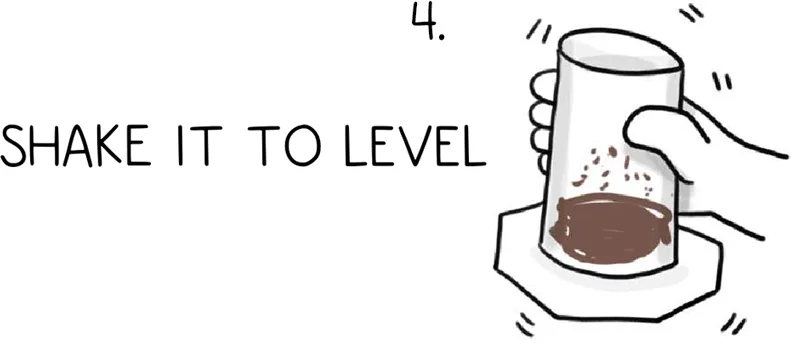 Shaking the aeropress to level the coffee.