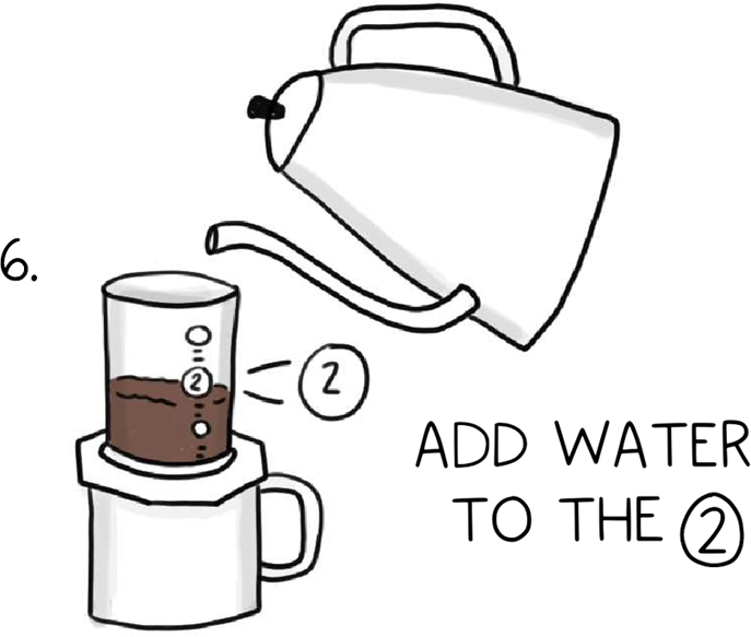 Add water to the aeropress.