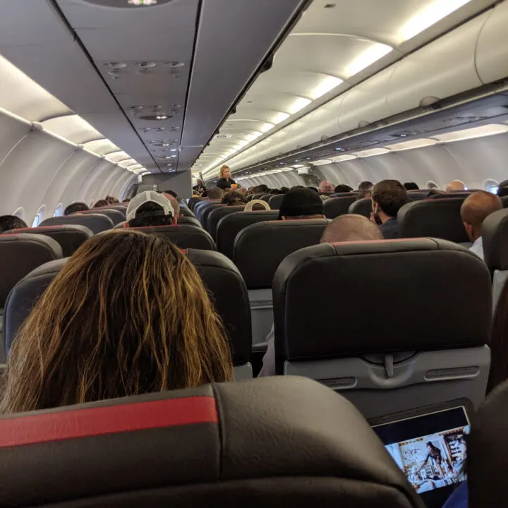 Passengers on an airplane.