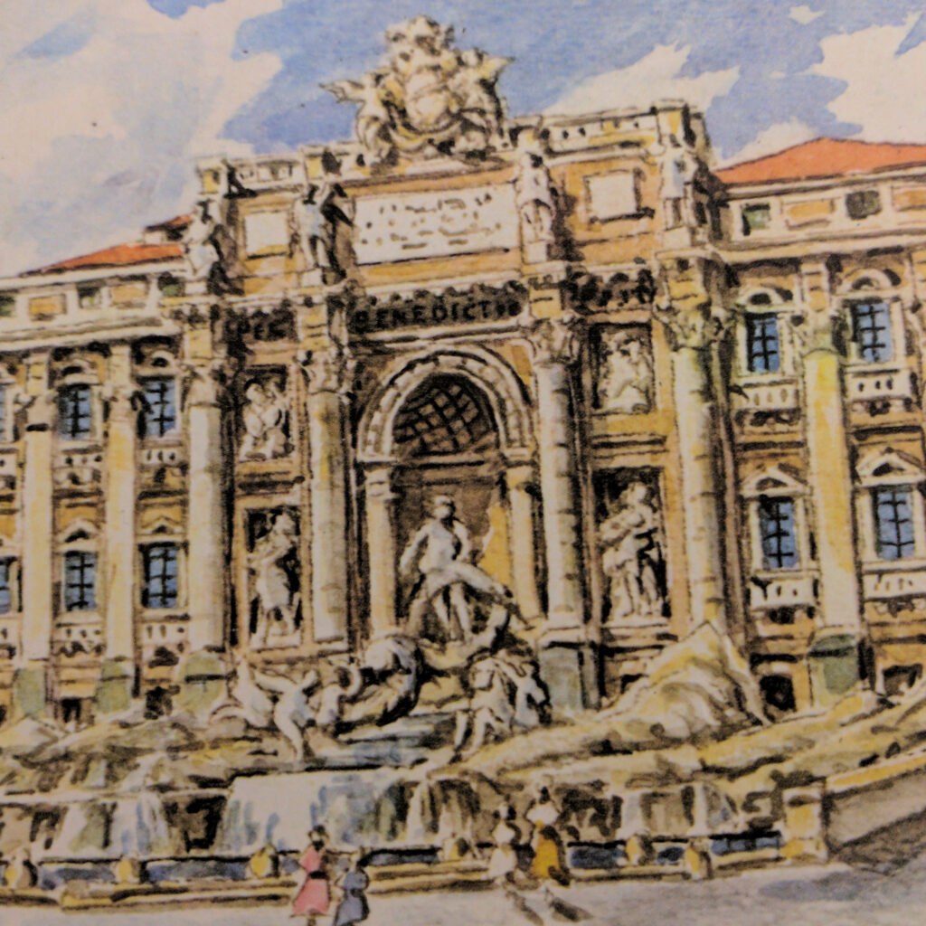 Wb italy trevi fountain painting