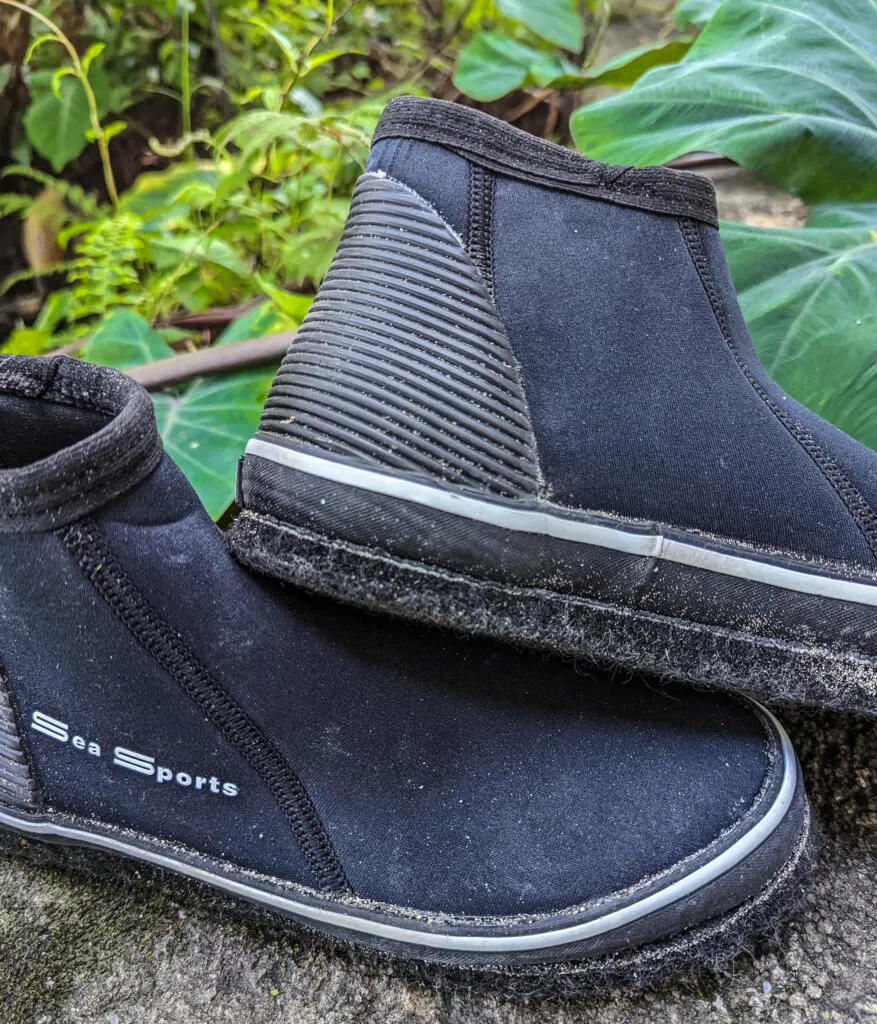 These shoes designed for walking on lave make exploring rocky hawaiian beaches much more easier and safe.