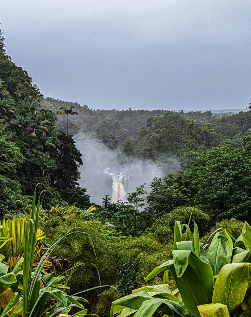A waterfall in hawaii.